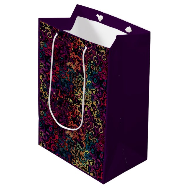 Colourful geometric abstract bath  medium gift bag (Front Angled)