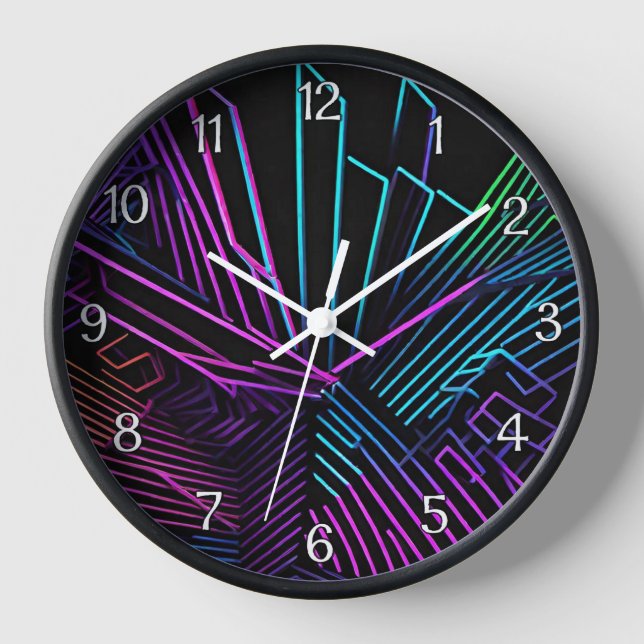 Colourful Geometric Abstract Clock (Front)