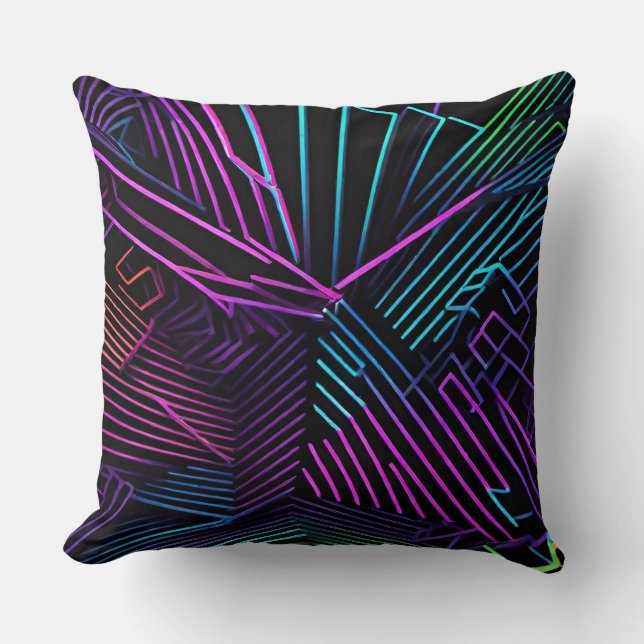 Colourful Geometric Abstract Cushion (Front)