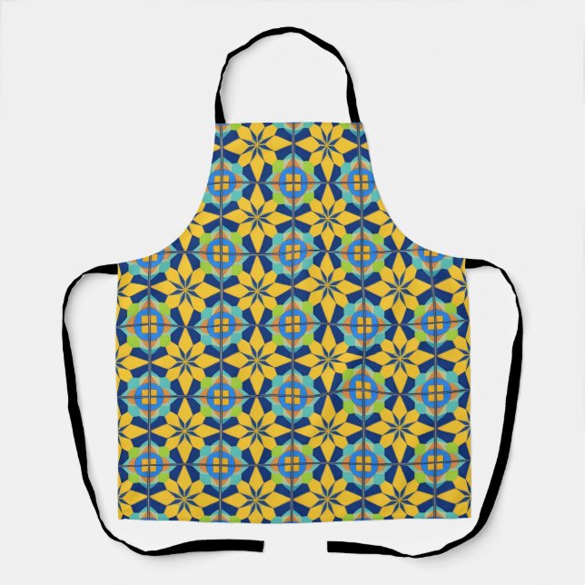 Colourful Geometric Abstract Design Apron (Front)