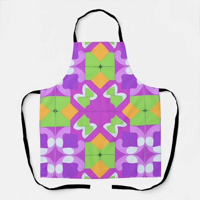 Colourful Geometric Abstract Design Apron (Front)