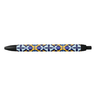 Colourful Geometric Abstract Design Black Ink Pen