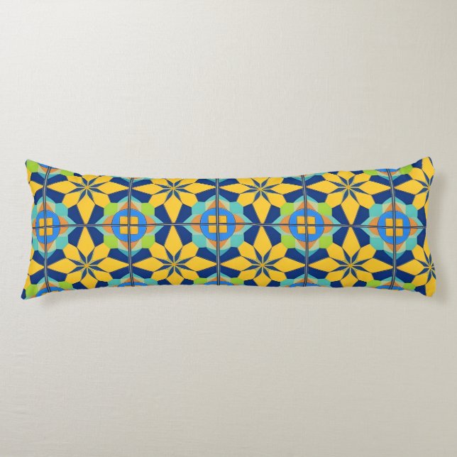 Colourful Geometric Abstract Design Body Cushion (Front)