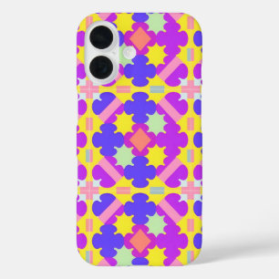 Colourful Geometric Abstract Design iPhone 16 Case