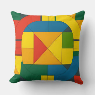 Colourful Geometric Abstract Design Cushion