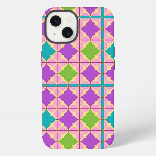 Colourful Geometric Abstract Design iPhone Case (Back)