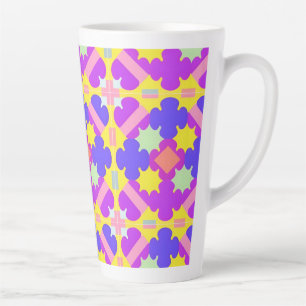 Colourful Geometric Abstract Design Latte Mug