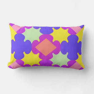 Colourful Geometric Abstract Design Lumbar Cushion