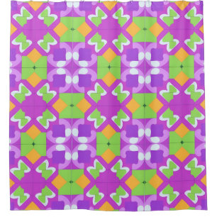 Colourful Geometric Abstract Design Shower Curtain