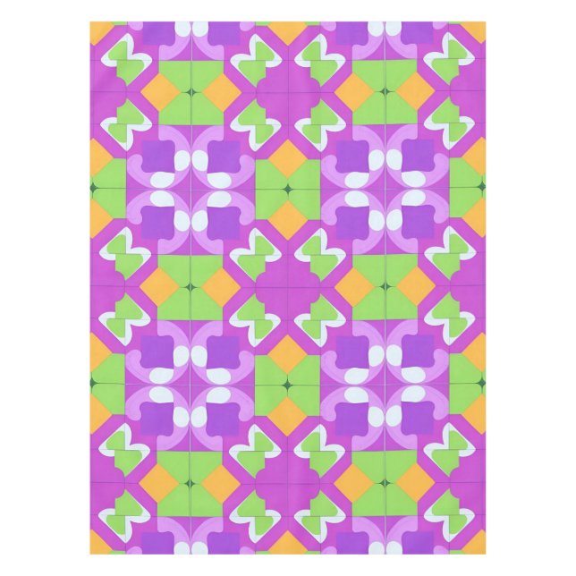 Colourful Geometric Abstract Design Tablecloth (Front)