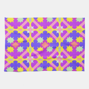 Colourful Geometric Abstract Design Tea Towel
