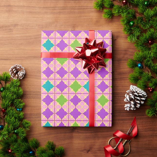 Colourful Geometric Abstract Design Wrapping Paper (Holiday Gift)