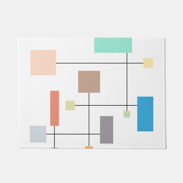 Colourful Geometric Abstract Doormat (Front)