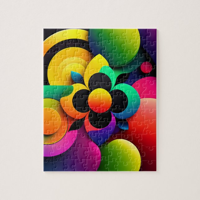 Colourful Geometric Abstract Jigsaw Puzzle (Vertical)