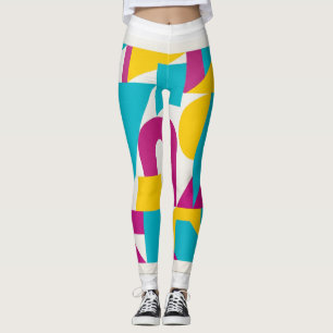Colourful Geometric Abstract Modern Art Design Leggings