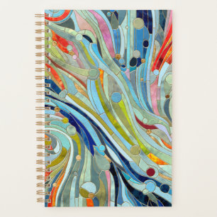 Colourful Geometric Abstract Mosaic Art Planner