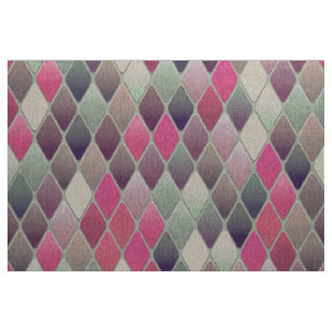 Colourful Geometric Abstract Natural Linen Fabric