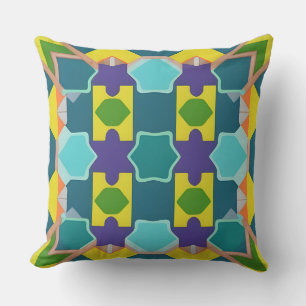 Colourful Geometric Abstract Pattern Cushion