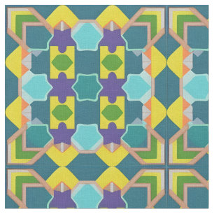 Colourful Geometric Abstract Pattern Fabric
