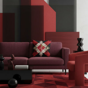  Colourful geometric abstract, retro shapes vintag Cushion