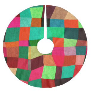 Colourful Geometric: Abstract Seamless Texture Brushed Polyester Tree Skirt