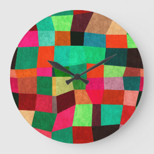 Colourful Geometric: Abstract Seamless Texture Large Clock
