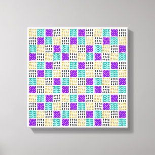 Colourful Geometric Abstract Squares Pattern Canvas Print