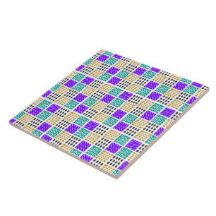 Colourful Geometric Abstract Squares Pattern Tile