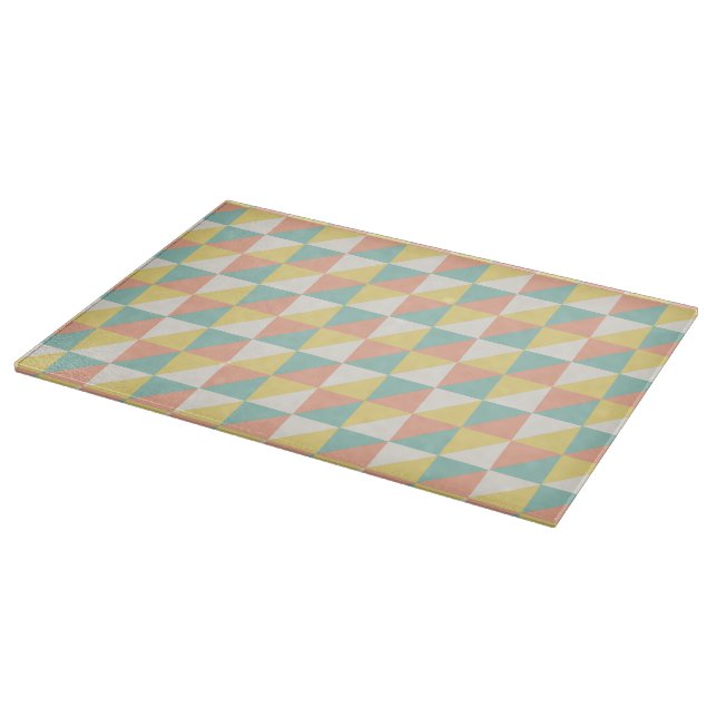Colourful Geometric Abstract Triangle Pattern Cutting Board (Corner)