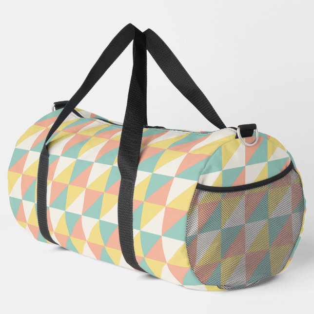 Colourful Geometric Abstract Triangle Pattern Duffle Bag (Right Corner)