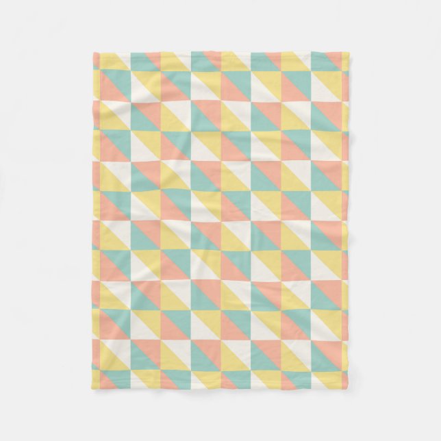 Colourful Geometric Abstract Triangle Pattern Fleece Blanket (Front)