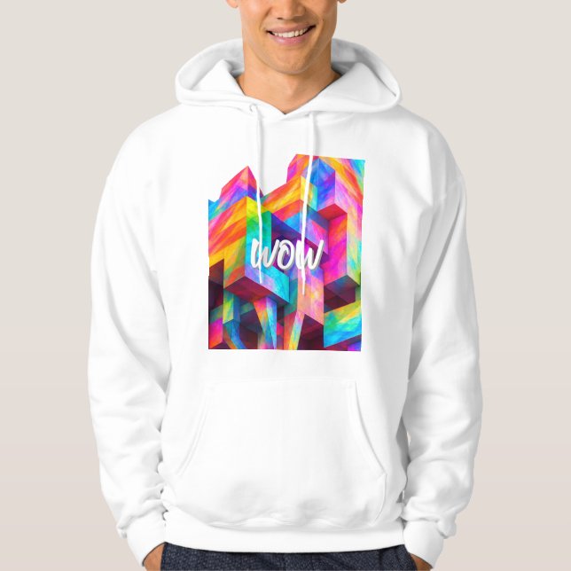 Colourful Geometric Abstract Vibrant Mode Hoodie (Front)