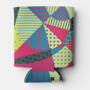 Colourful Geometric Abstract Vintage Design Can Cooler