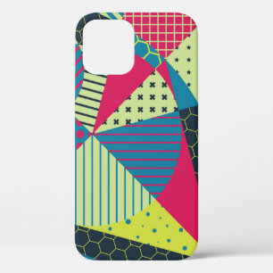 Colourful Geometric Abstract Vintage Design iPhone 12 Case