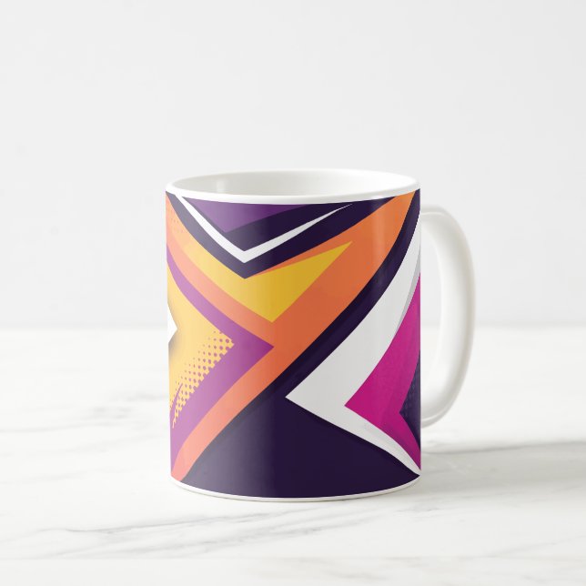 Colourful Geometric Arrow Design  Coffee Mug (Front Right)