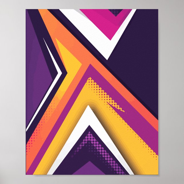 Colourful Geometric Arrow Design Poster (Front)