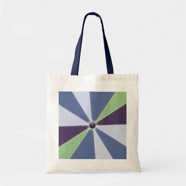 Colourful Geometric Beams Blue Tote Bag (Front)