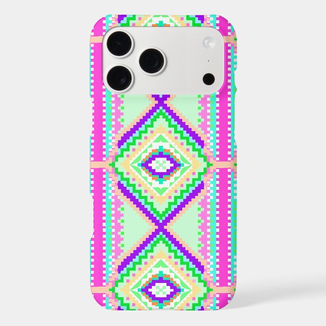 Colourful Geometric Boho Pattern Custom iPhone Cas (Back)