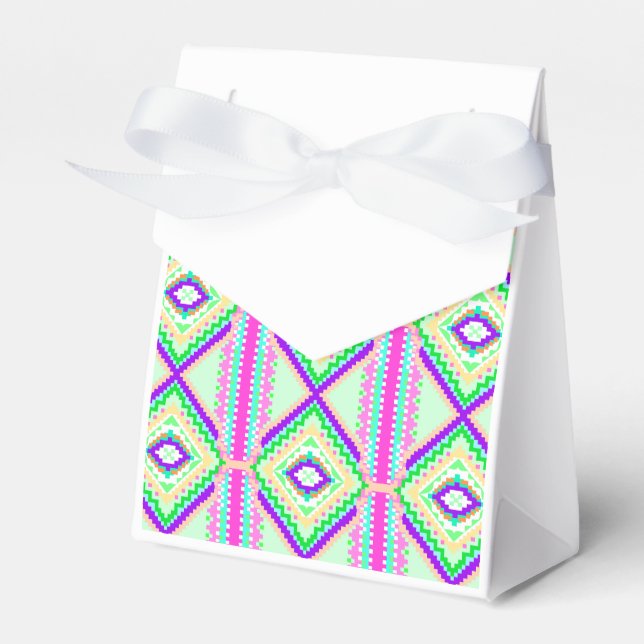 Colourful Geometric Boho Pattern Favour Box (Front Side)