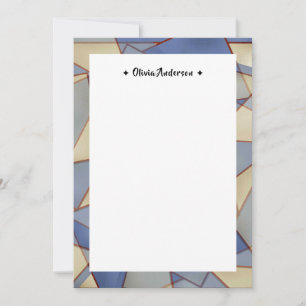 Colourful Geometric Border Personalised Name Note  Thank You Card