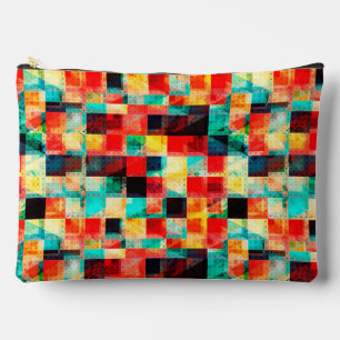 Colourful geometric bright design accessory pouch