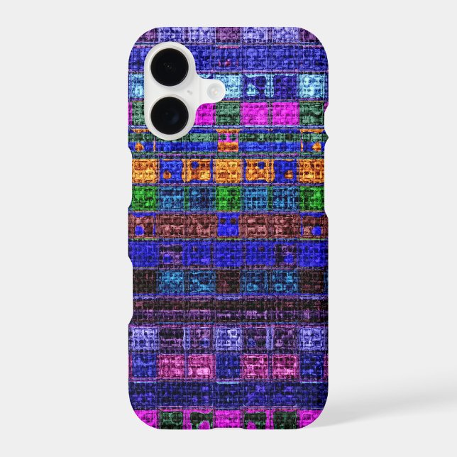 Colourful Geometric Burlap Rustic #11 (Back)