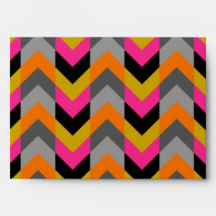 Colourful Geometric Chevron Pattern Envelopes