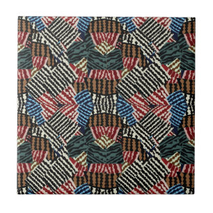 Colourful Geometric Chevron Stripe Tile