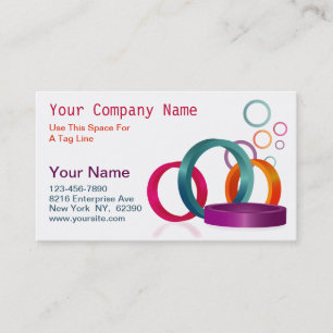 Colourful Geometric Circles Business Card