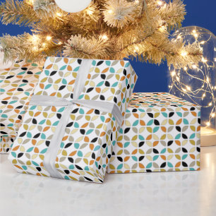 Colourful Geometric Circles Mid Century Pattern Wrapping Paper