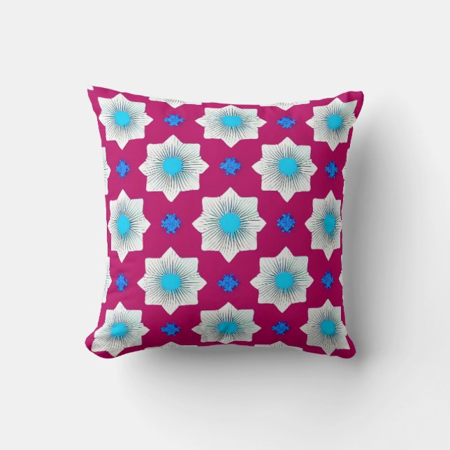 Colourful, geometric, cool, modern, trendy graphic cushion (Front)