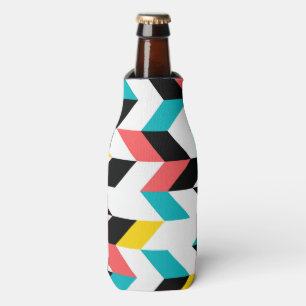 Colourful, geometric, cool, unique, trendy graphic bottle cooler