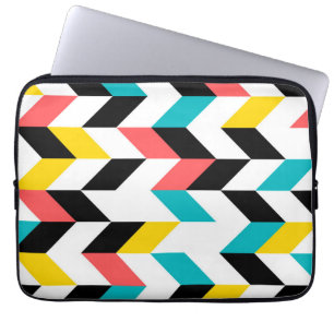 Colourful, geometric, cool, unique, trendy graphic laptop sleeve