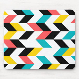 Colourful, geometric, cool, unique, trendy graphic mouse pad